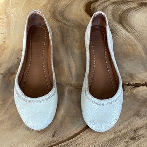 Frye flats, cream colored meant to be distressed.